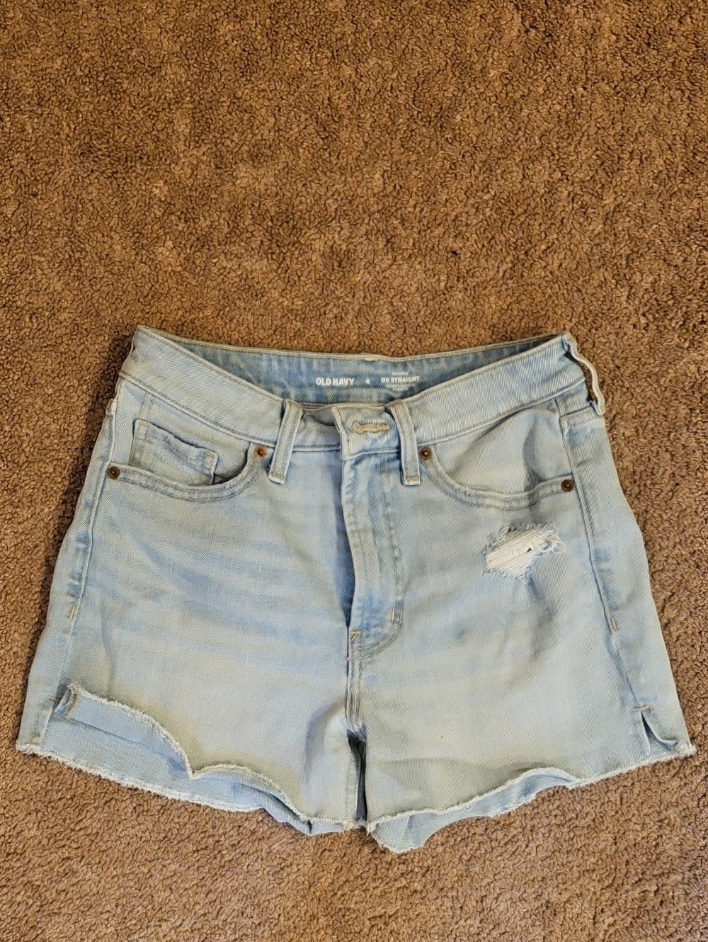 Old Navy Light Wash Distressed Denim Shorts - Light Blue
